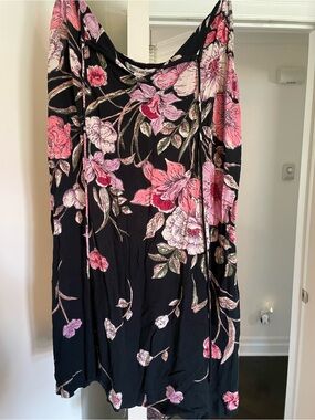 Billabong Black Summer dress with Pink Floral Print